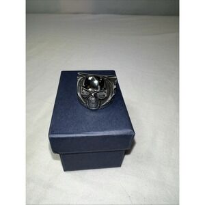 Bandmax Stainless Steel Skull Ring Flames On Sides Size 9 Men's